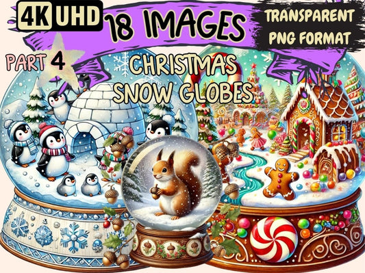 Christmas Snow Globes (P4) Clipart Christmas Decor - Wonders Artist