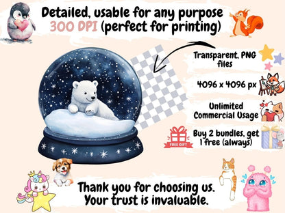 Christmas Snow Globes Watercolor Clipart Christmas Magic - Wonders Artist