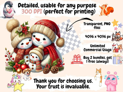 Christmas Snowman (P2) Clipart Christmas Snowman - Wonders Artist
