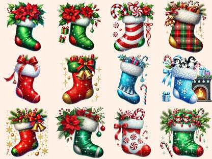 Christmas Stockings (P2) Clipart Christmas Mantel - Wonders Artist