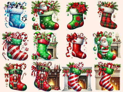Christmas Stockings (P2) Clipart Christmas Mantel - Wonders Artist