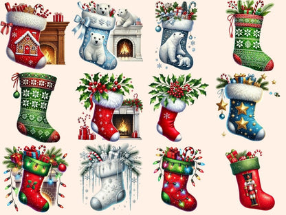 Christmas Stockings (P3) Clipart Christmas Mantel - Wonders Artist
