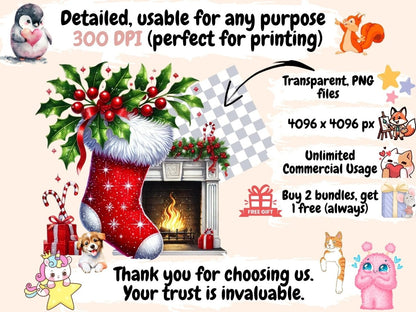 Christmas Stockings (P3) Clipart Christmas Mantel - Wonders Artist