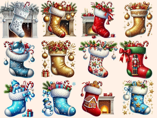 Vánoční punčochy (P3) Clipart