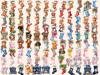 Christmas Stockings Watercolor Clipart christmas clipart - Wonders Artist