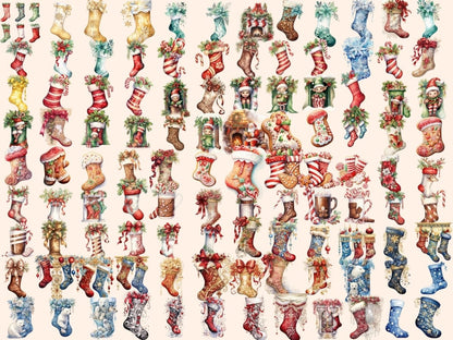 Christmas Stockings Watercolor Clipart christmas clipart - Wonders Artist