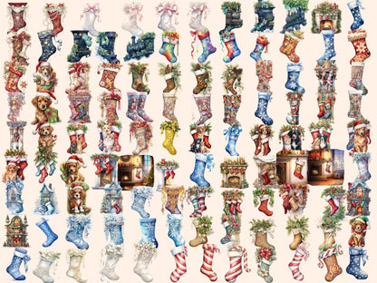 Christmas Stockings Watercolor Clipart christmas clipart - Wonders Artist