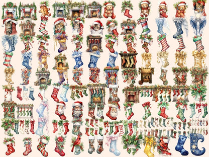 Christmas Stockings Watercolor Clipart christmas clipart - Wonders Artist