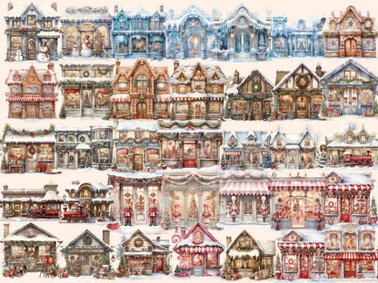 Christmas Storefronts Watercolor Clipart christmas clipart - Wonders Artist