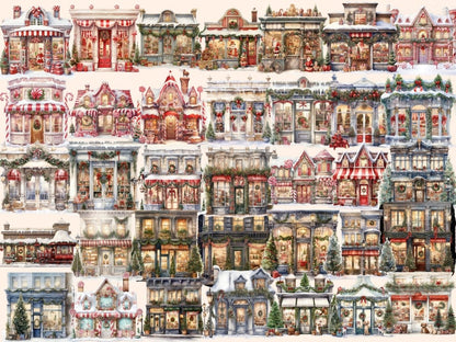 Christmas Storefronts Watercolor Clipart christmas clipart - Wonders Artist