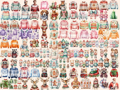 Christmas Sweaters Watercolor Clipart christmas clipart - Wonders Artist