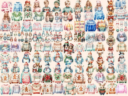 Christmas Sweaters Watercolor Clipart christmas clipart - Wonders Artist