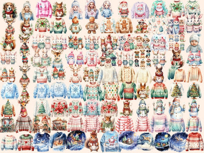 Christmas Sweaters Watercolor Clipart christmas clipart - Wonders Artist
