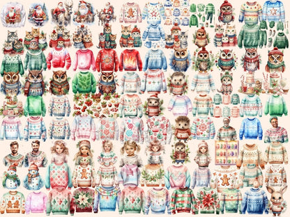 Christmas Sweaters Watercolor Clipart christmas clipart - Wonders Artist