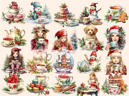 Christmas Tea Watercolor Clipart christmas clipart - Wonders Artist