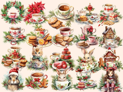 Christmas Tea Watercolor Clipart christmas clipart - Wonders Artist