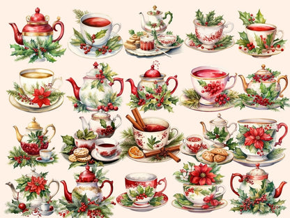 Christmas Tea Watercolor Clipart christmas clipart - Wonders Artist