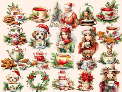 Christmas Tea Watercolor Clipart christmas clipart - Wonders Artist