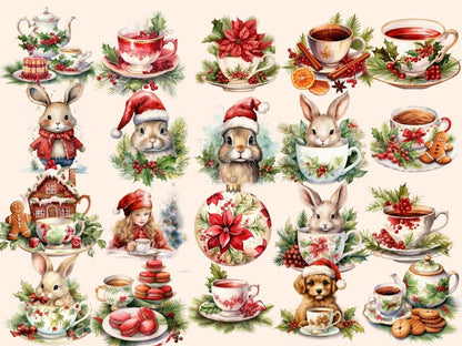 Christmas Tea Watercolor Clipart christmas clipart - Wonders Artist