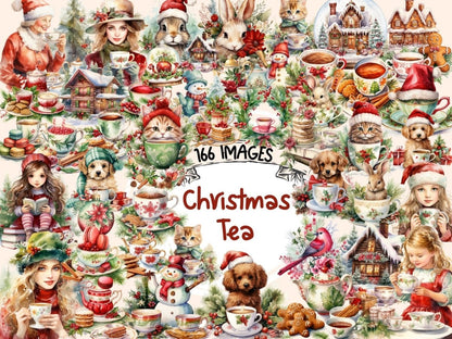Christmas Tea Watercolor Clipart christmas clipart - Wonders Artist
