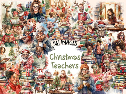 Christmas Teachers Watercolor Clipart christmas classroom - Wonders Artist