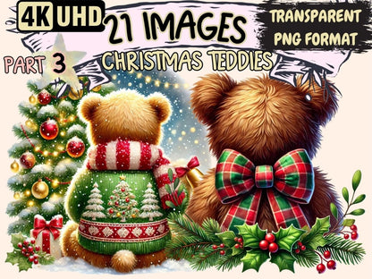 Christmas Teddies (P3) Clipart christmas bear png - Wonders Artist