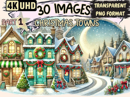 Christmas Towns Clipart Christmas artwork - Wonders Artist