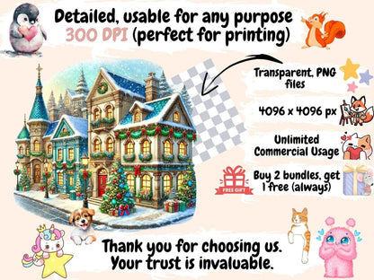 Christmas Towns Clipart Christmas artwork - Wonders Artist