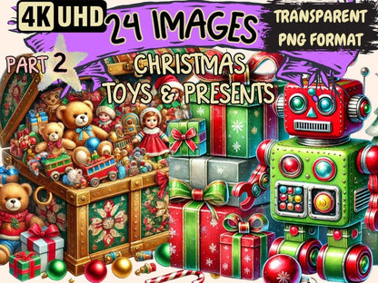 Christmas Toys & Presents (P2) Clipart Christmas Gifts Art - Wonders Artist