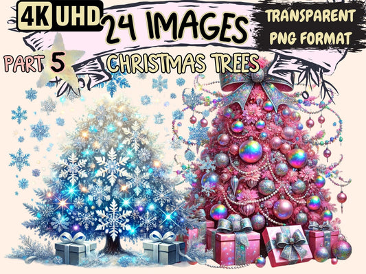 Christmas Trees (P5) Clipart - High - Quality Instant Digital Download for Creative Projects