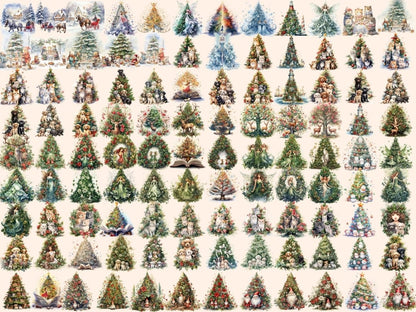 Christmas Trees Watercolor Clipart christmas clipart - Wonders Artist