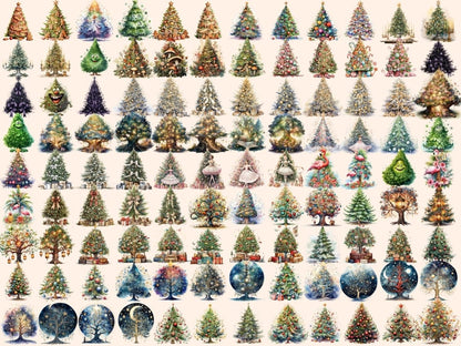 Christmas Trees Watercolor Clipart christmas clipart - Wonders Artist