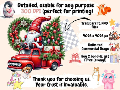 Christmas Truck Gnomes Clipart christmas clipart - Wonders Artist