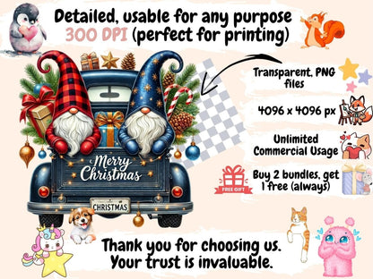Christmas Truck Gnomes (P2) Clipart christmas clipart - Wonders Artist