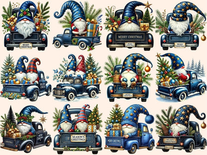 Christmas Truck Gnomes (P2) Clipart christmas clipart - Wonders Artist