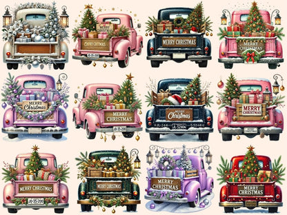 Christmas Trucks (P3) Clipart christmas clipart - Wonders Artist