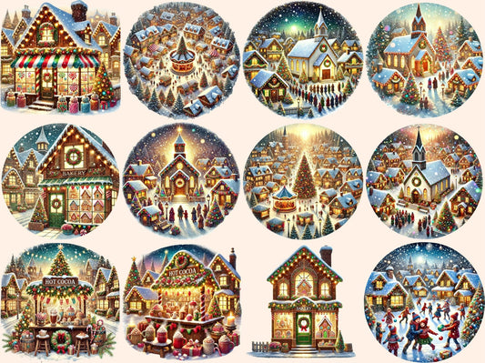 Christmas Villages (P3) Clipart