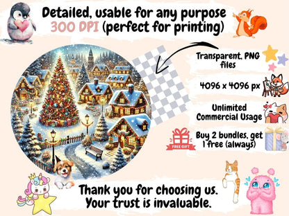 Christmas Villages (P4) Clipart Christmas Scene PNG - Wonders Artist
