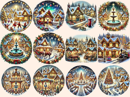 Christmas Villages (P4) Clipart Christmas Scene PNG - Wonders Artist