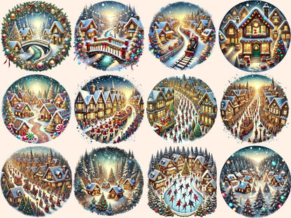 Christmas Villages (P5) Clipart Christmas Scene PNG - Wonders Artist