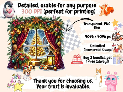 Christmas Windows (P4) Clipart christmas clipart - Wonders Artist