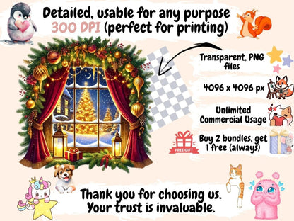 Christmas Windows (P5) Clipart christmas clipart - Wonders Artist