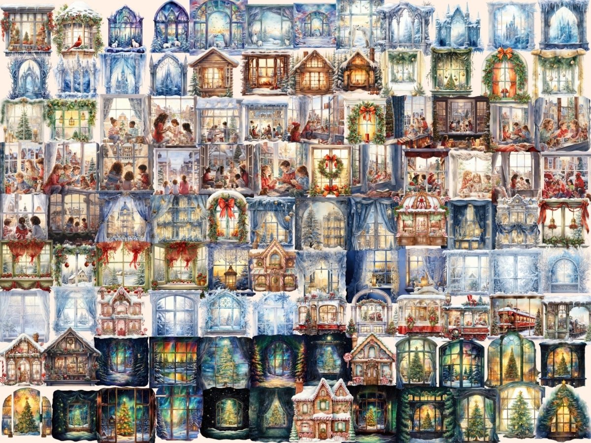 Christmas Windows Watercolor Clipart christmas clipart - Wonders Artist