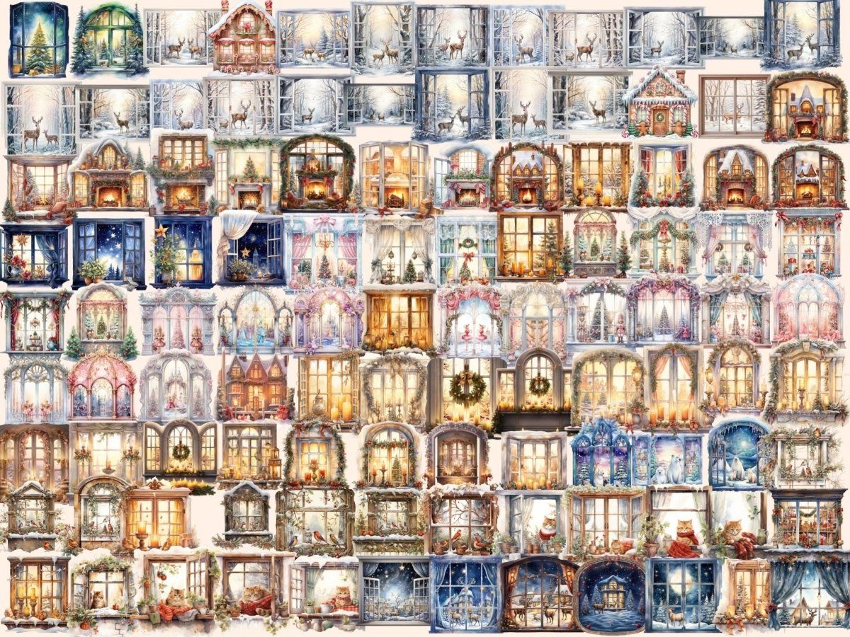 Christmas Windows Watercolor Clipart christmas clipart - Wonders Artist