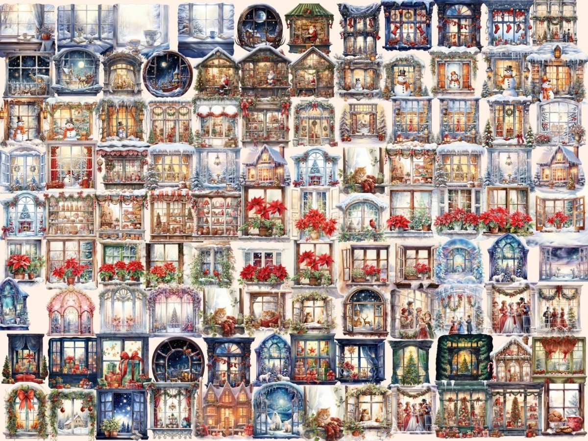 Christmas Windows Watercolor Clipart christmas clipart - Wonders Artist