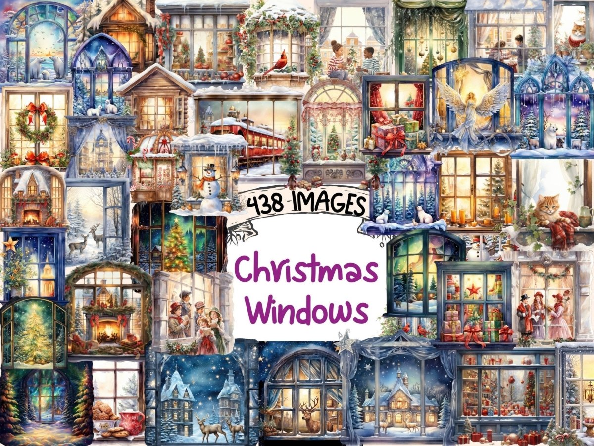 Christmas Windows Watercolor Clipart christmas clipart - Wonders Artist