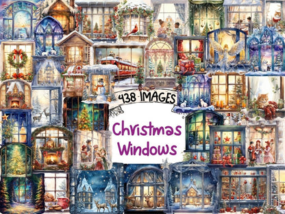 Christmas Windows Watercolor Clipart christmas clipart - Wonders Artist