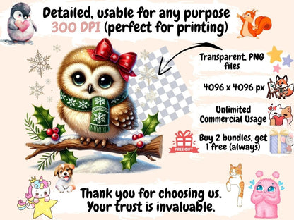 Christmas Woodland Animals (P2) Clipart christmas forest png - Wonders Artist