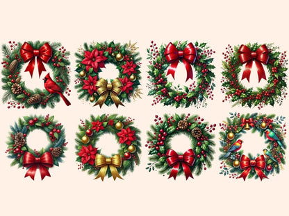 Christmas Wreaths (P2) Clipart christmas clipart - Wonders Artist