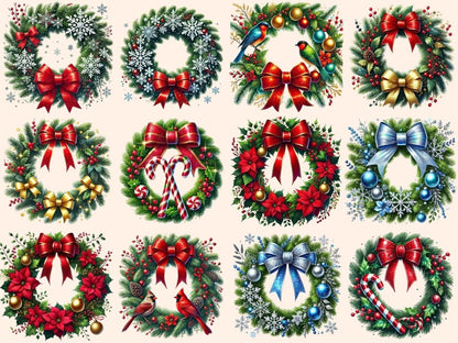 Christmas Wreaths (P2) Clipart christmas clipart - Wonders Artist